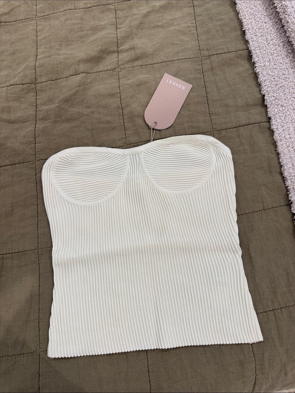 Meshki Elodie Strapless Cupped Knit Top - Ivory